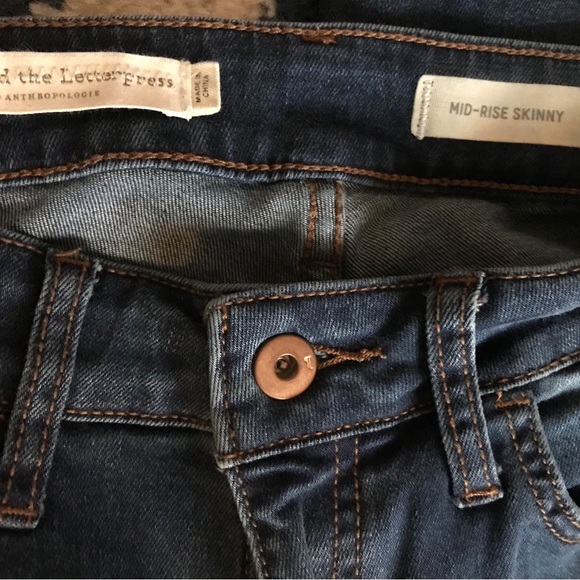 PILCRO & THE LETTERPRESS MID-RISE SKINNY JEANS SIZE 27 - Picture 7 of 8